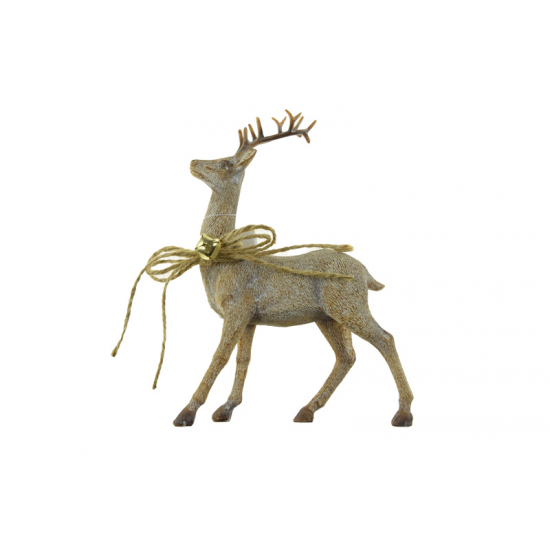 Figura szarvas poly 19.2*8.2*25.3cm barna