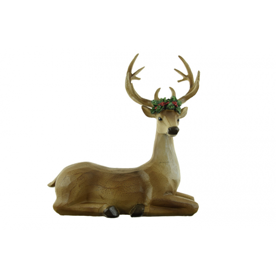 Figura szarvas poly 20*8*21.3cm barna