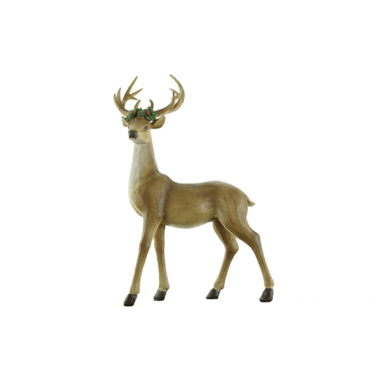 Figura szarvas poly 33cm barna