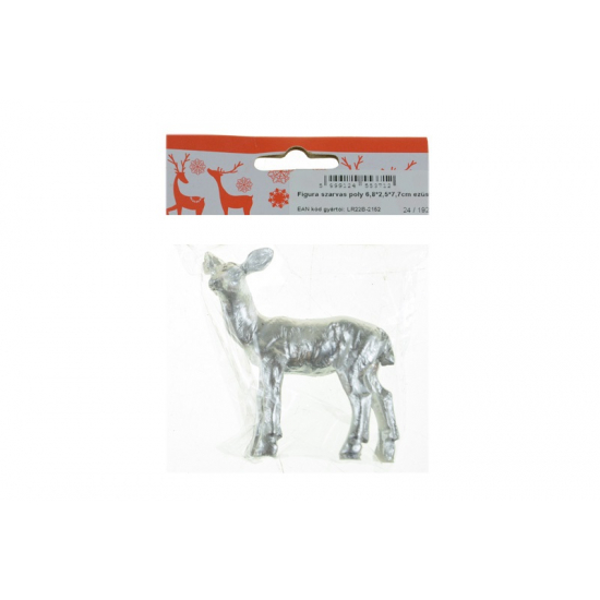 Figura szarvas poly 6,8*2,5*7,7cm ezüst