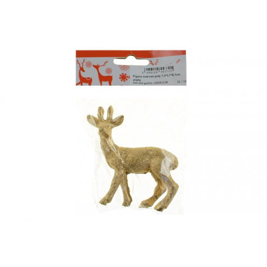 Figura szarvas poly 7,4*2,7*8,1cm arany