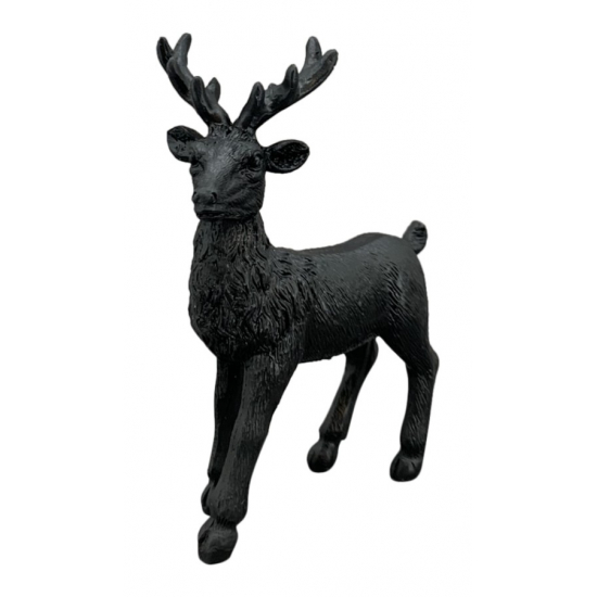 Figura szarvas poly 9x4 12 cm fekete