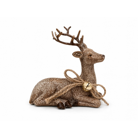 Figura szarvas poly fekvő 12.5*5.8*12.6cm barna
