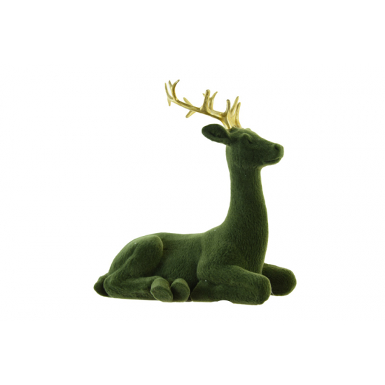 Figura szarvas poly fekvő 12.5*5.8*12.6cm zöld
