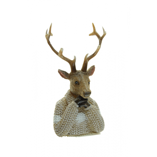 Figura szarvas poly könyöklő 10cm rózsaszín