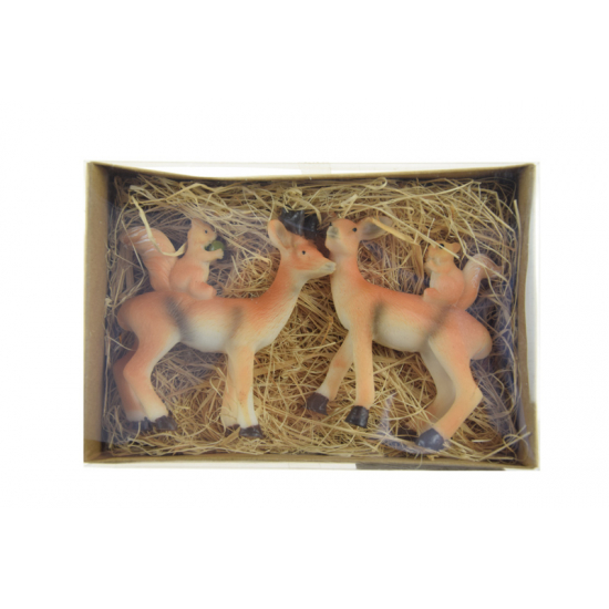 Figura szarvas poly mókussal 7,5cm s/2 barna
