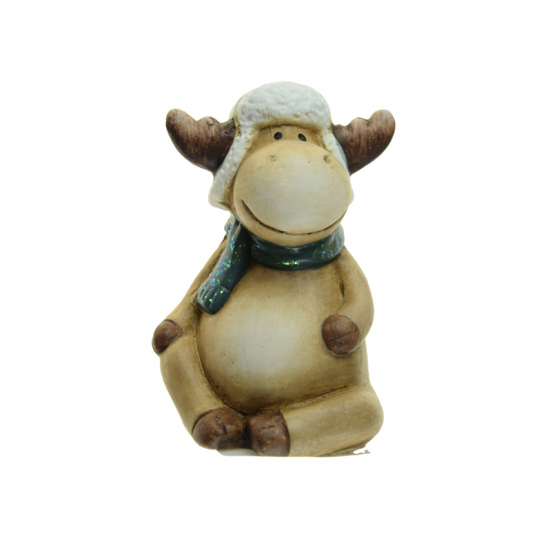 Figura szarvas terrakotta 10.5cm barna