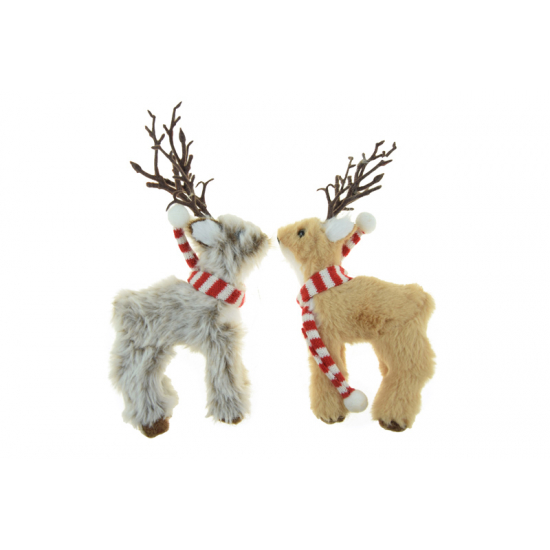 Figura szarvas textil 18cm többféle