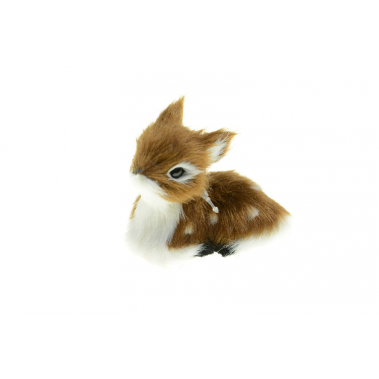 Figura szarvasgida textil 6.5*4*5CMcm barna/fehér
