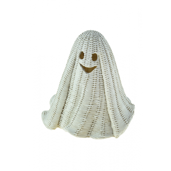 Figura szellem poly 19cm LED-es fehér