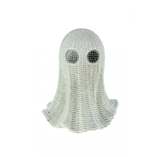 Figura szellem poly 21cm LED-es fehér