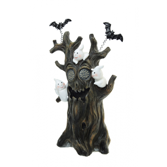 Figura szellemfa poly 34.2cm LED-es szürke