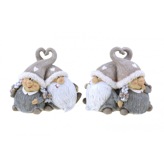 Figura télapó/télanyó párban poly 15.5*9*14.5 kék