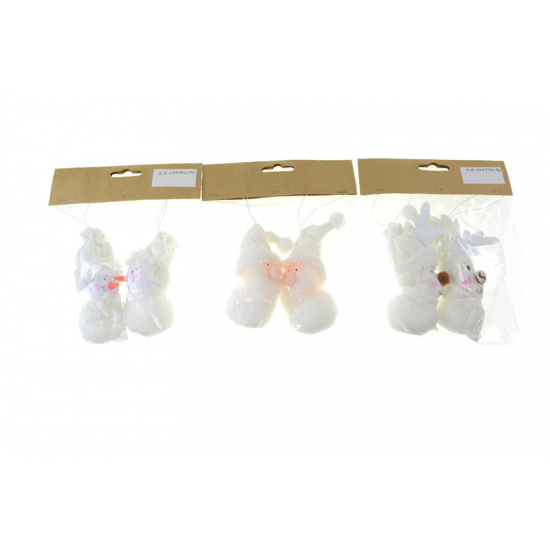 Figura textil 8 cm akasztós S/2 többféle