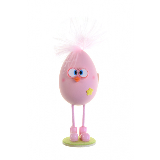 Figura tojás műanyag 11cm álló rózsaszín