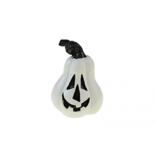 Figura tök poly 3,7*3,7*5,2 cm halloween fehér