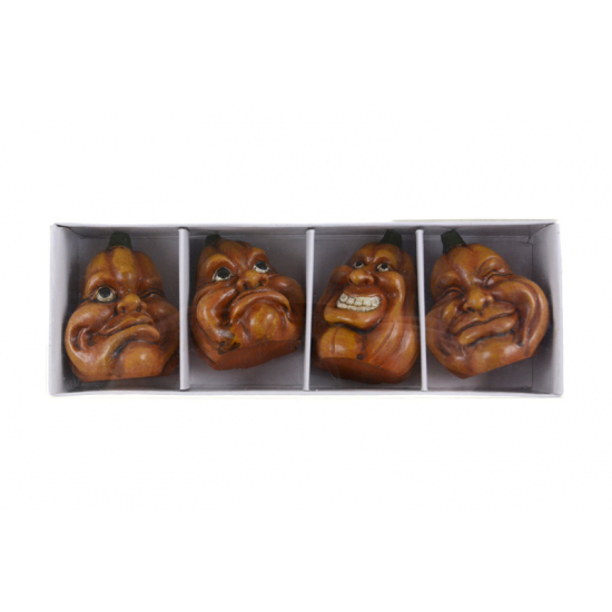 Figura tök poly 3,9*3,6*4,6cm s/4 arc mintával narancs