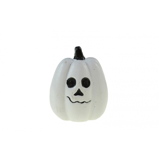 Figura tök poly 4,8*3,7*5,9 cm halloween fehér