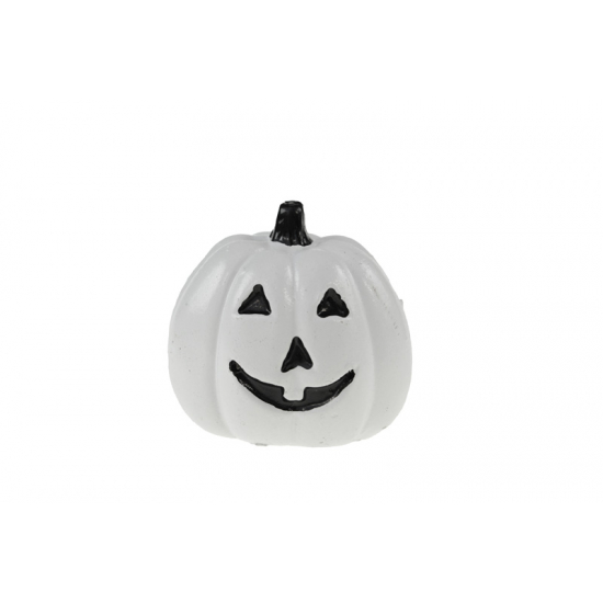 Figura tök poly 5*4*4,8 cm halloween fehér