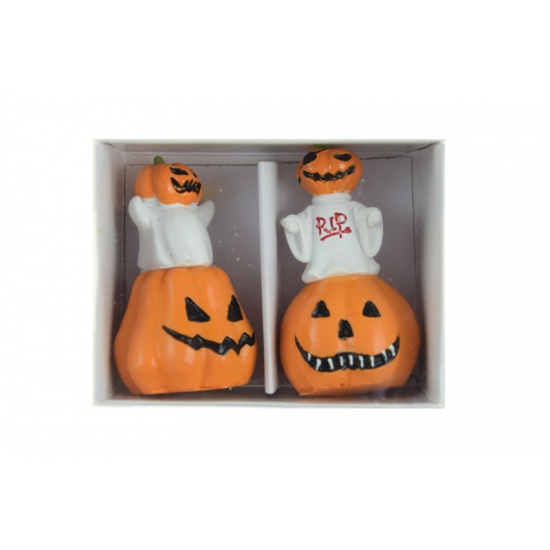 Figura tök poly szellemmel 5,9cm narancs