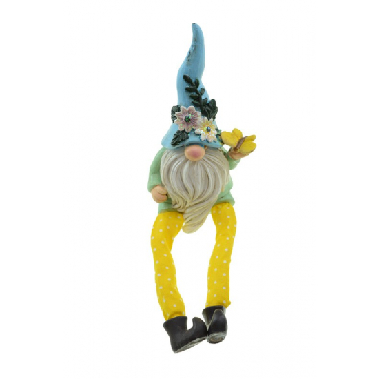 Figura törpe poly 7*6*21cm lógólábú kék