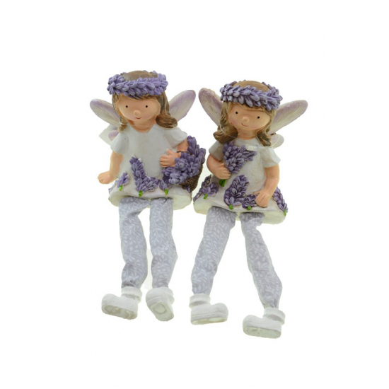Figura tündér poly 8*6,5*17cm lógólábú 2féle lila