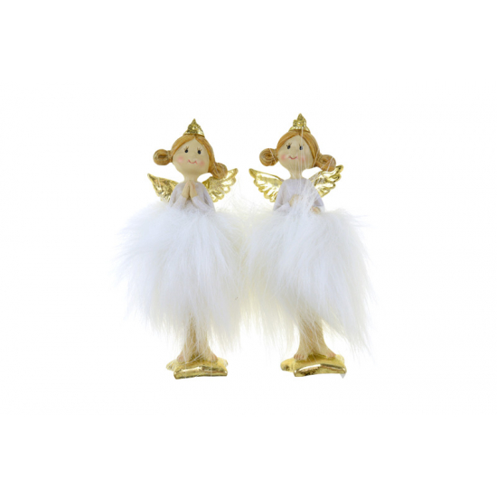 Figura tündér poly/textil 4.5*3*12 2féle fehér