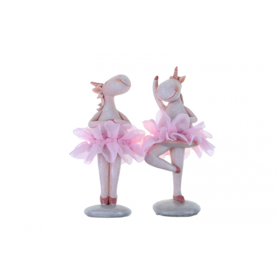 Figura unikornis szoknyában 10*9*17.5cm 2féle rózsaszín