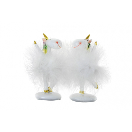 Figura unikornis poly szoknyában 9*8*12.5cm 2féle fehér