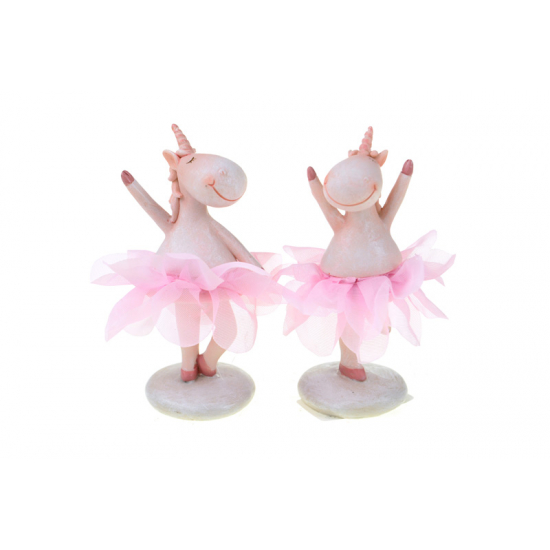 Figura unikornis szoknyában 9*8*12.5cm 2féle rózsaszín