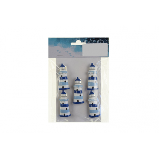Figura világítótorony poly 2,1*5,2*0,9 s/5 kék/fehér