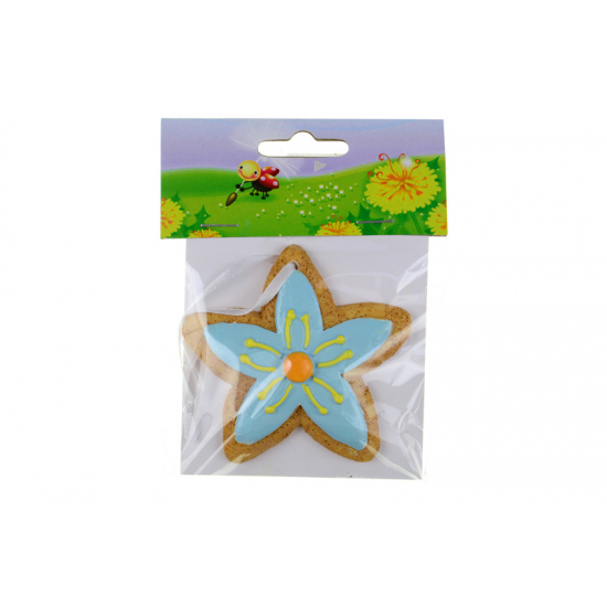 Figura virág poly 7cm akasztós kék