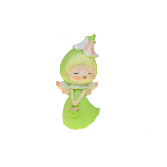 Figura virágjelmezes kislány poly 5*4,5*10cm zöld