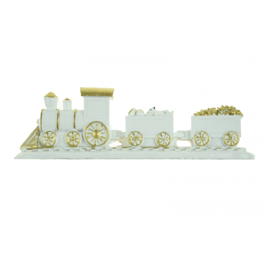 Figura vonat poly 15*3,1*4,5cm fehér