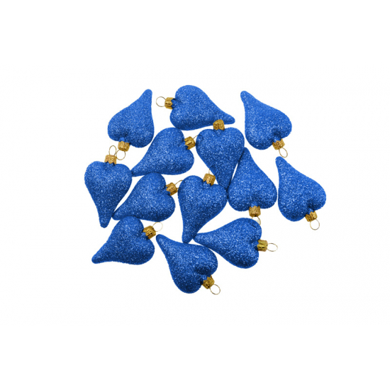 Francia szív mini glitteres műa. s/12 kék