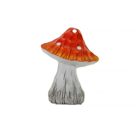 Figura gomba kerámia 11.5*6.2*15cm piros/szürke