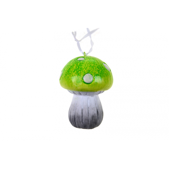 Figura gomba kerámia 5.3*5*7cm akasztós zöld