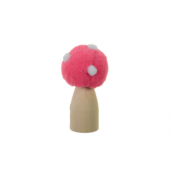 Figura gomba plüss/fa 6*3.8*3.8cm pink