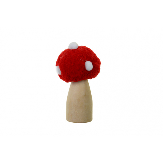 Figura gomba plüss/fa 6*3.8*3.8cm piros