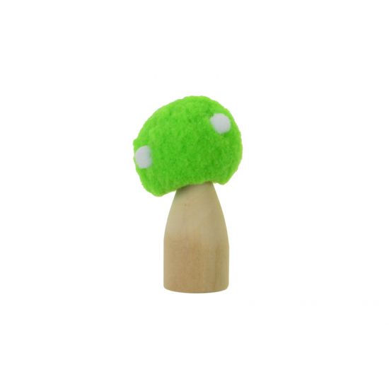 Figura gomba plüss/fa 6*3.8*3.8cm zöld