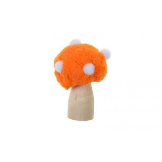 Figura gomba plüss/fa 7*4.5*4.5cm narancs