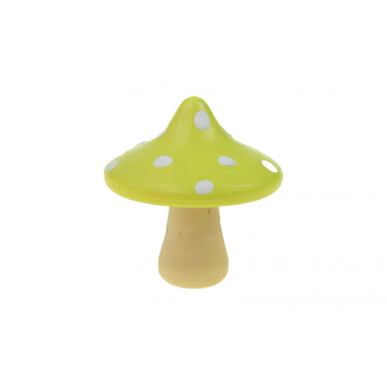 Figura gomba poly pöttyös 5.8*5.8*6.5cm sárga
