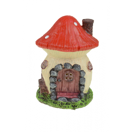 Gombaház poly 7,2*6,5*10,8cm piros