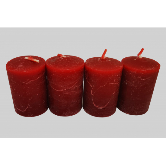 Gyertya adventi 4*6cm s/4 bordó