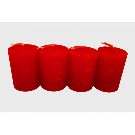 Gyertya adventi 4*6cm s/4 piros
