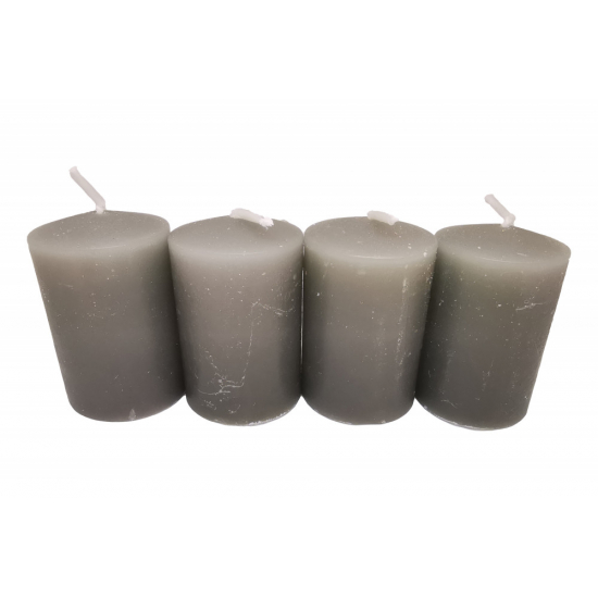 Gyertya adventi 4*6cm s/4 szürke