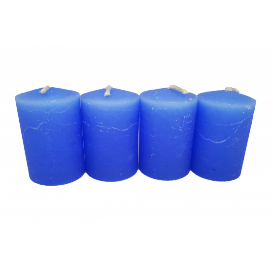 Gyertya adventi 4*6cm s/4 v.kék