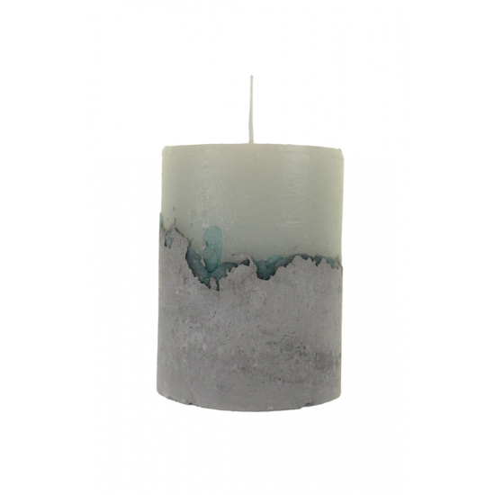 Gyertya henger 7*9cm beton mintás menta
