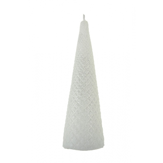 Gyertya kúp négyszöges 5*16cm fehér