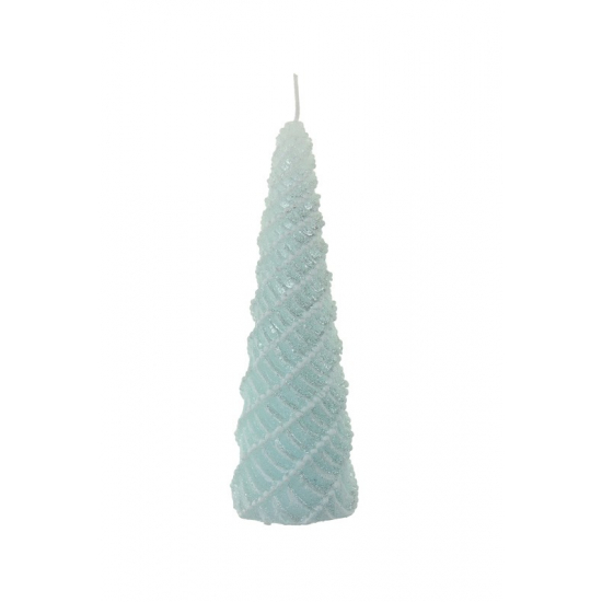 Gyertya kúp spirálos 5*16cm égkék